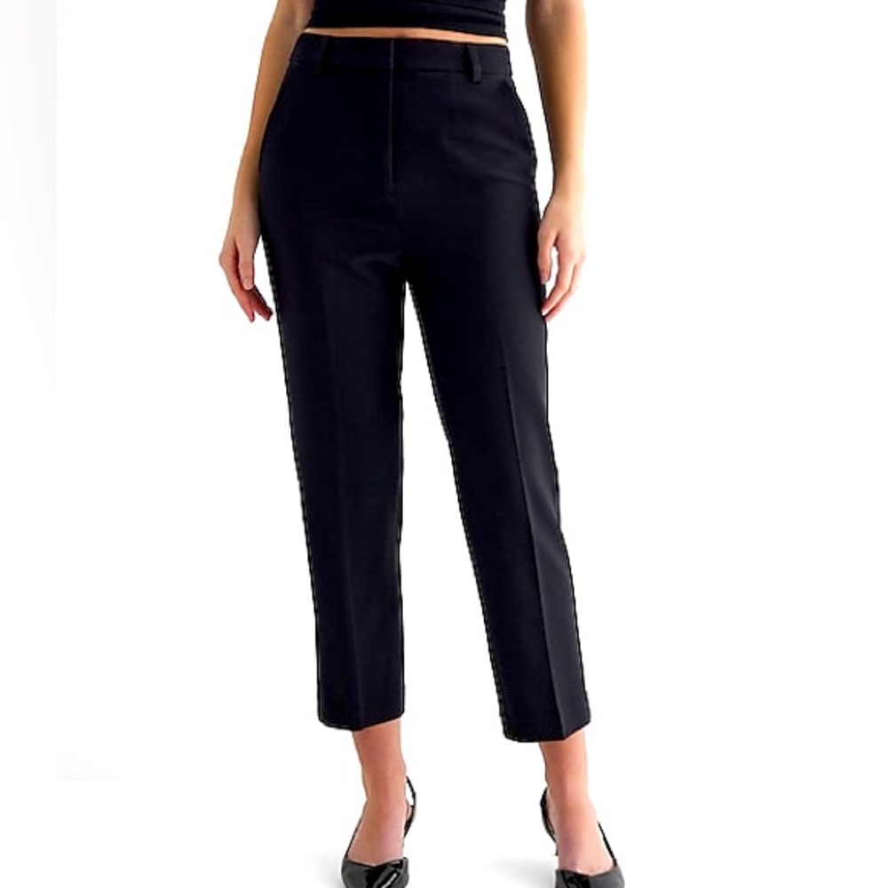 Express Black Super High Waisted Straight Ankle Pants Size S